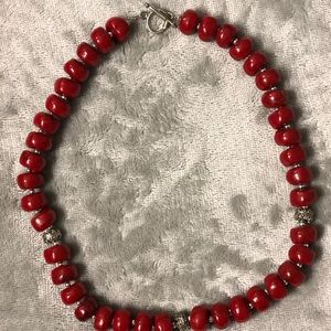 Red and Silver Necklace